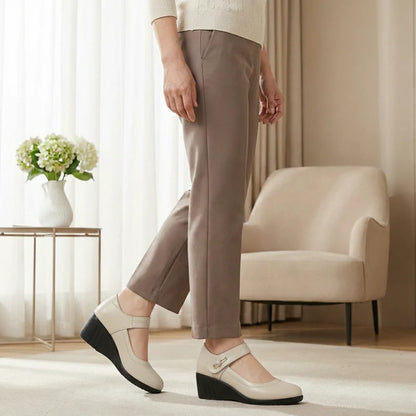 ⚡Hot Sales 50% OFF🔥Ladies' elegant mid-heeled leather shoes