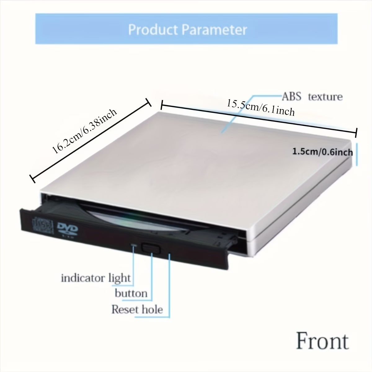 Portable External CD/DVD Drive | USB CD-RW Burner & DVD Reader for Laptop