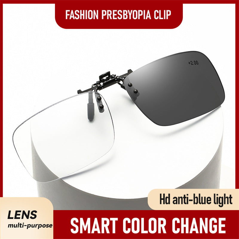 Photochromic Progressive Multifocal Clip-On Reading Glasses | Anti-Blue Light & Flip-Up Lenses