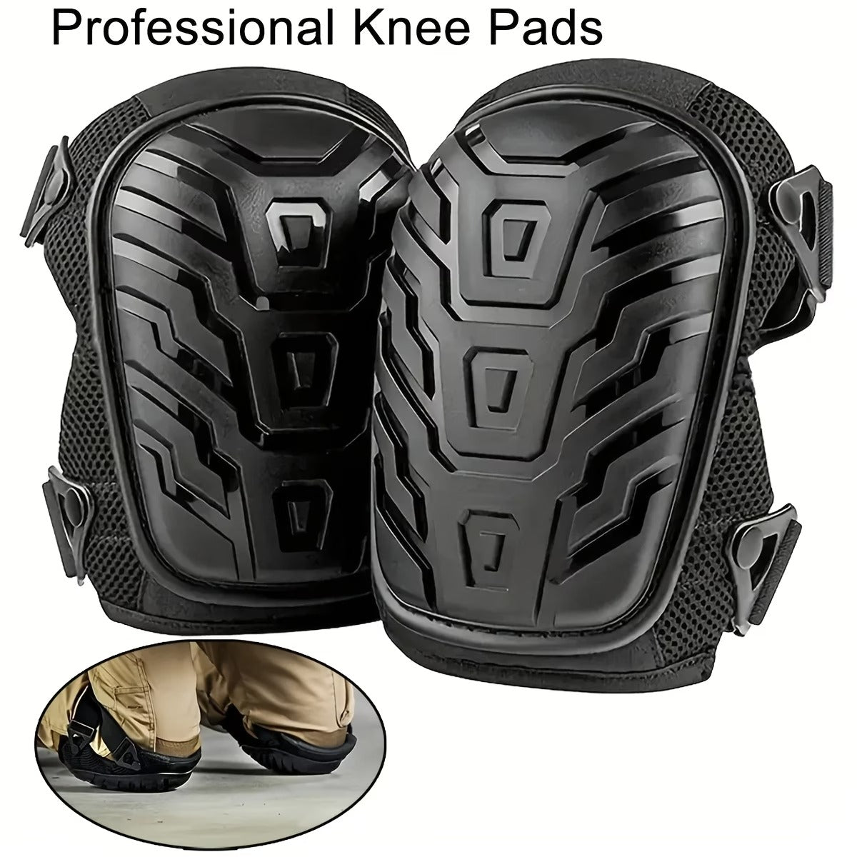 Pro-Grade Hard Shell Knee Pads | Heavy-Duty Concrete & Flooring Work Knee Protection