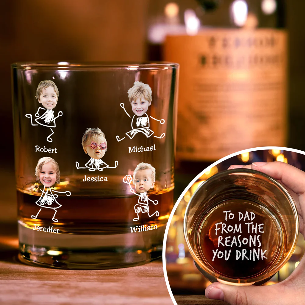 Custom Photo To Dad From The Reasons You Drink Rock Glass