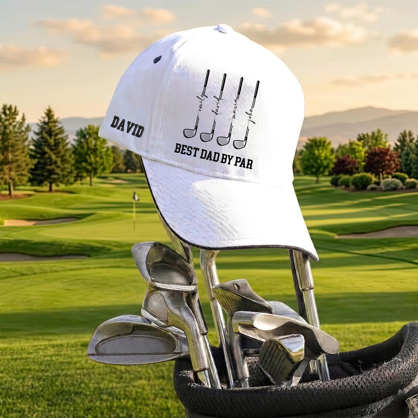 Custom Golf Hat for Dad, Personalized Best Dad By Par Cap, Custom Golfer Gift for Him, Father’s Day Gift