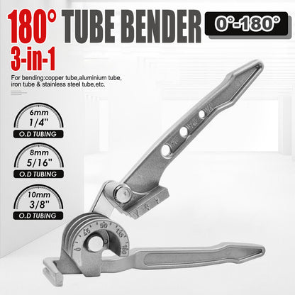 🔧 Heavy Duty 3-in-1 Tube Bender | 180° Pipe Bending Tool for Copper, Brass & Aluminum