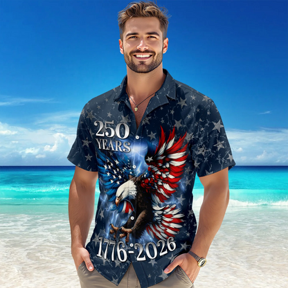 Personalized 250th Anniversary Eagle Patriotic American Hawaiian Shirts
