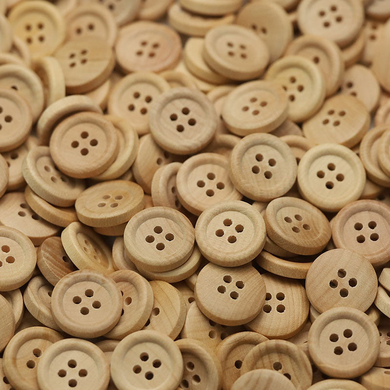Natural Wood Buttons (2 & 4 Hole) — Sewing Supplies for Baby Clothes, Shirts & Cardigans