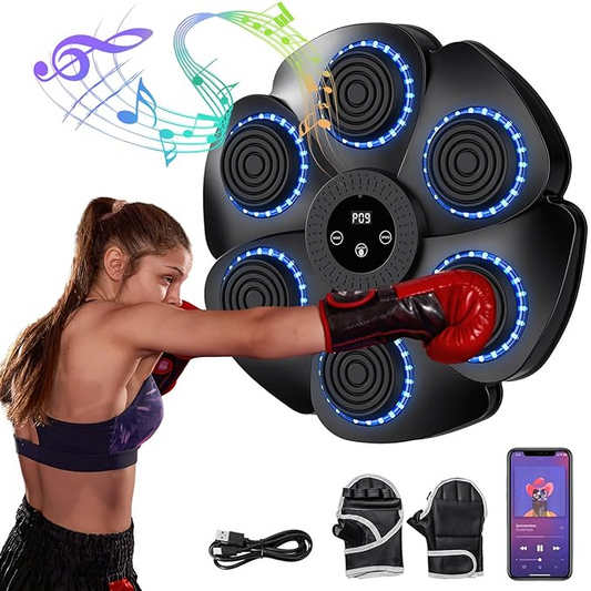 🥊 Smart Music Boxing Machine | Wall-Mounted Bluetooth Punching Target with Free Gloves