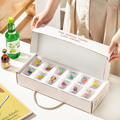 Kawaii Glass Shot Cups | Cute Cartoon Mini Glasses for Soju, Sake & Espresso