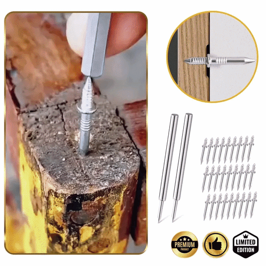 Bossehome™ – Set di 500 chiodi doppi per battiscopa con attrezzi