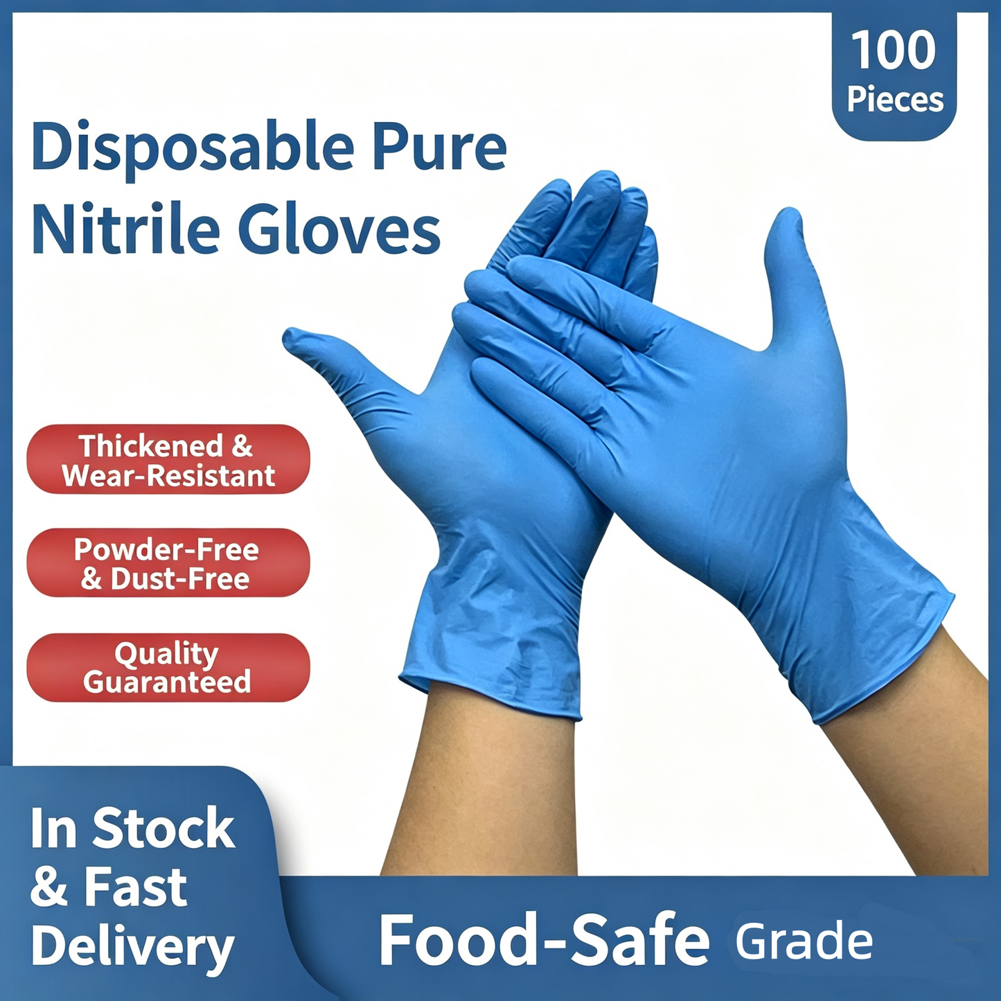 🔥 Heavy Duty Nitrile Gloves,6mil-50 Count