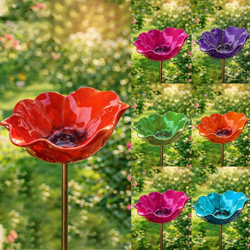 💖🌹Handmade Metal Flower Garden Stake🐦
