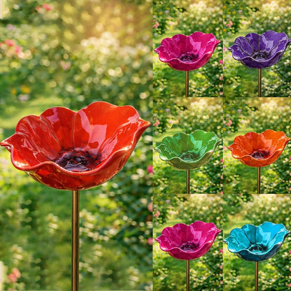 💖🌹Handmade Metal Flower Garden Stake🐦