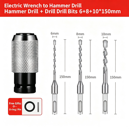 Rotary Hammer Adapter with Impact Drill Bits Set