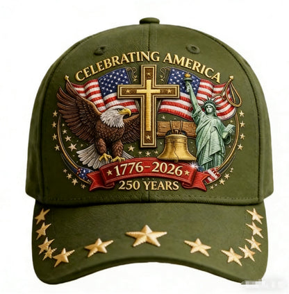 🦅Eagle & Liberty & Cross🎆United States 250th Anniversary Hat🧢