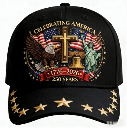 🦅Eagle & Liberty & Cross🎆United States 250th Anniversary Hat🧢