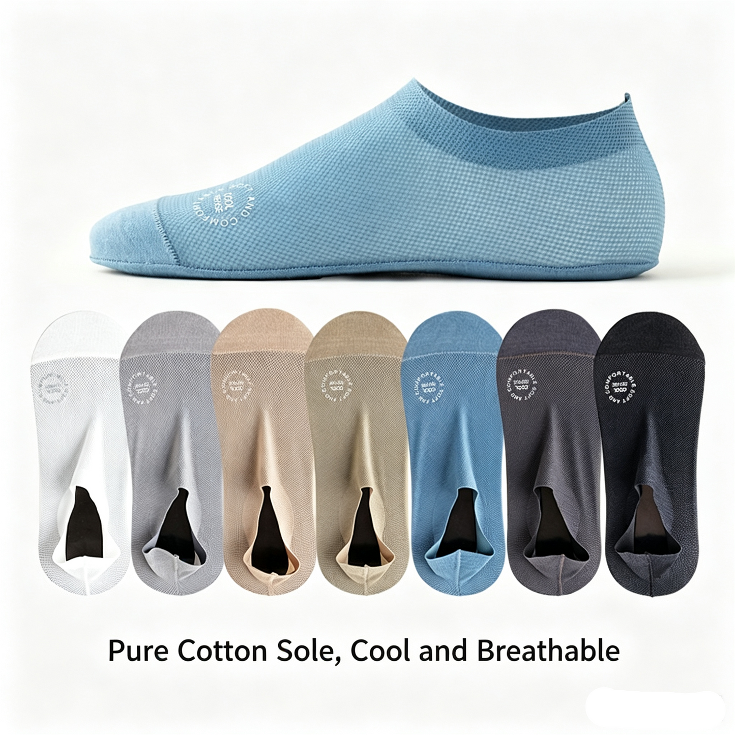 🔥 3-Pair Invisible Grip Socks Pack 🧦 – Breathable Low-Cut Anti-Slip Sweat-Absorbing Design