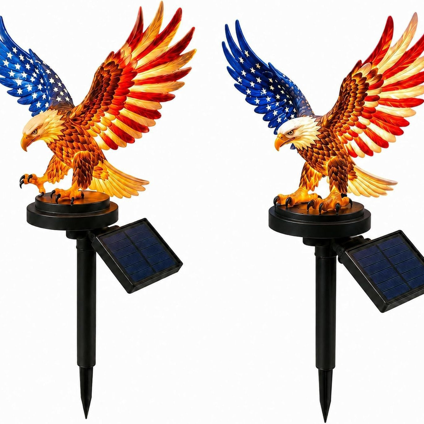 Personalized Solar Eagle Garden Light - A Glowing Tribute to American Freedom