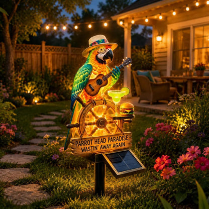 🔥Hot Sale 50% off 🌴 Solar Parrot Statue Light – Hawaiian Luau Tropical Garden Decor