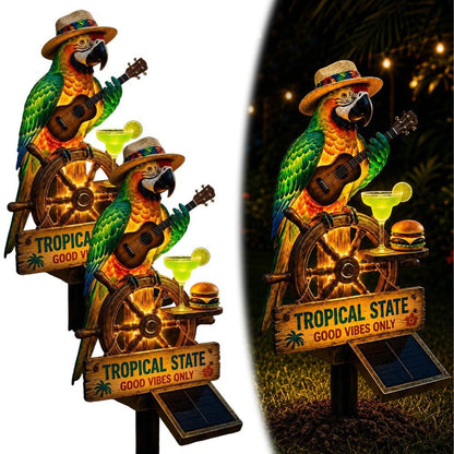 🔥Hot Sale 50% off 🌴 Solar Parrot Statue Light – Hawaiian Luau Tropical Garden Decor