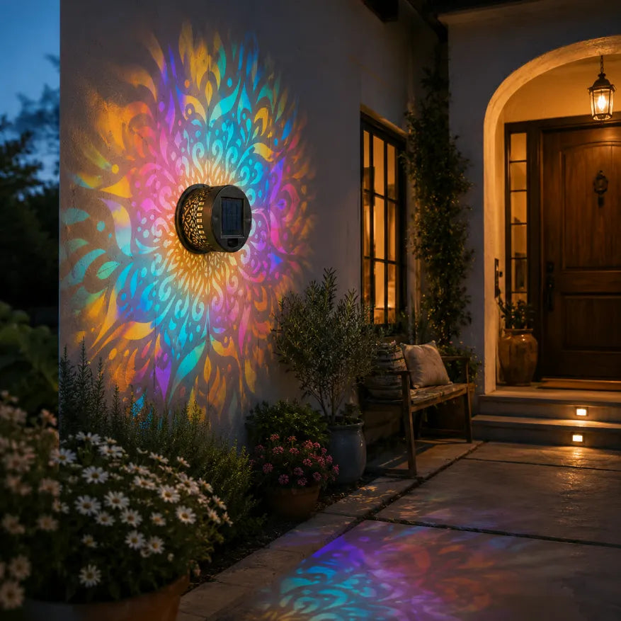 🔥Limited 50% OFF🔥Solar Mandala Projector Light Patio Ambient Decor