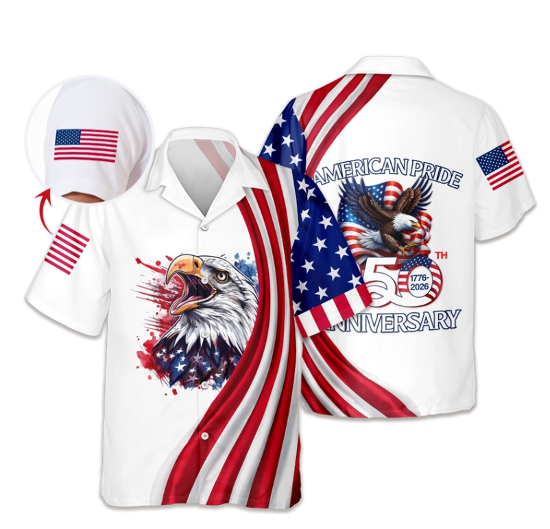 Custom Name American Pride Patriotic 250th Anniversary Eagle Hawaii Shirt