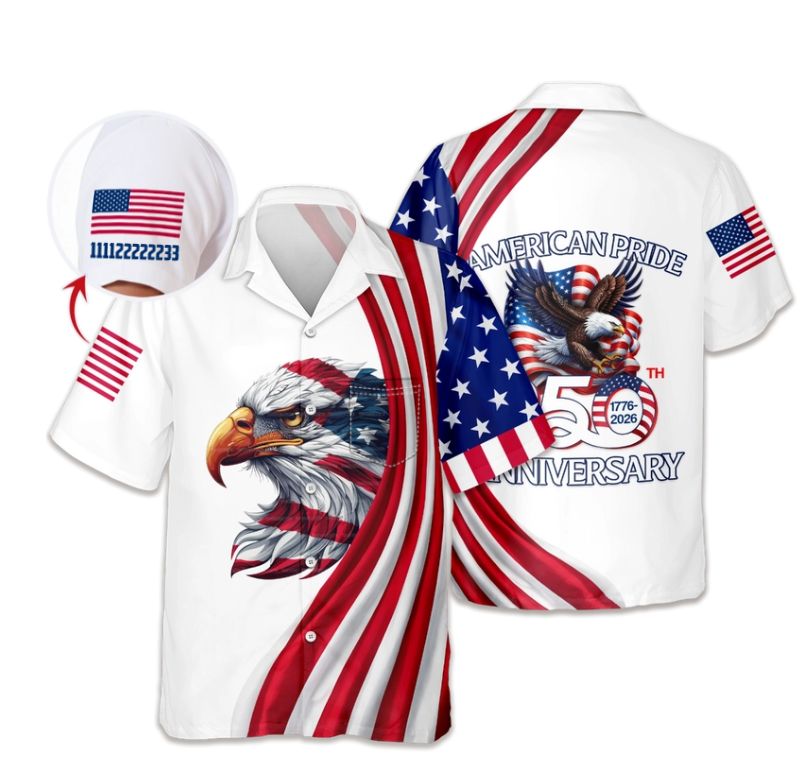 Custom Name American Pride Patriotic 250th Anniversary Eagle Hawaii Shirt