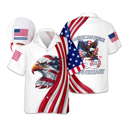 Custom Name American Pride Patriotic 250th Anniversary Eagle Hawaii Shirt