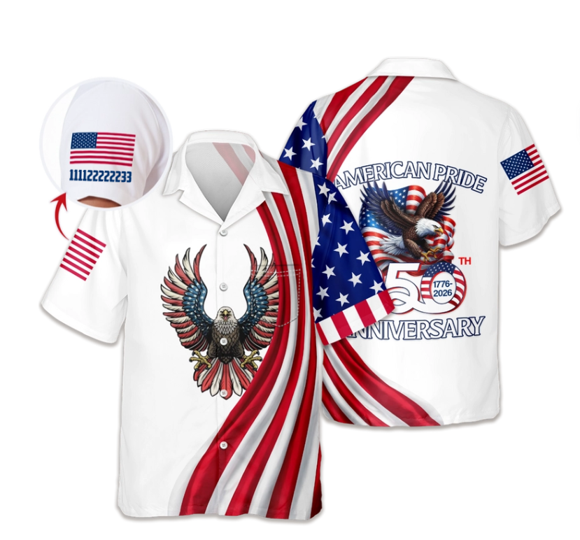 Custom Name American Pride Patriotic 250th Anniversary Eagle Hawaii Shirt