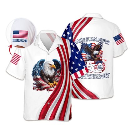 Custom Name American Pride Patriotic 250th Anniversary Eagle Hawaii Shirt