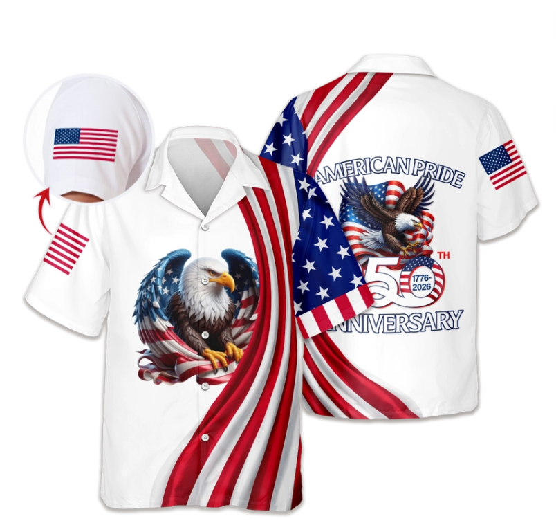 Custom Name American Pride Patriotic 250th Anniversary Eagle Hawaii Shirt