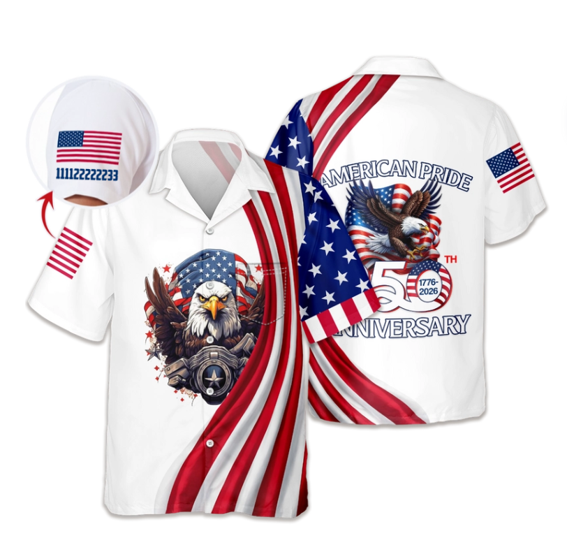Custom Name American Pride Patriotic 250th Anniversary Eagle Hawaii Shirt