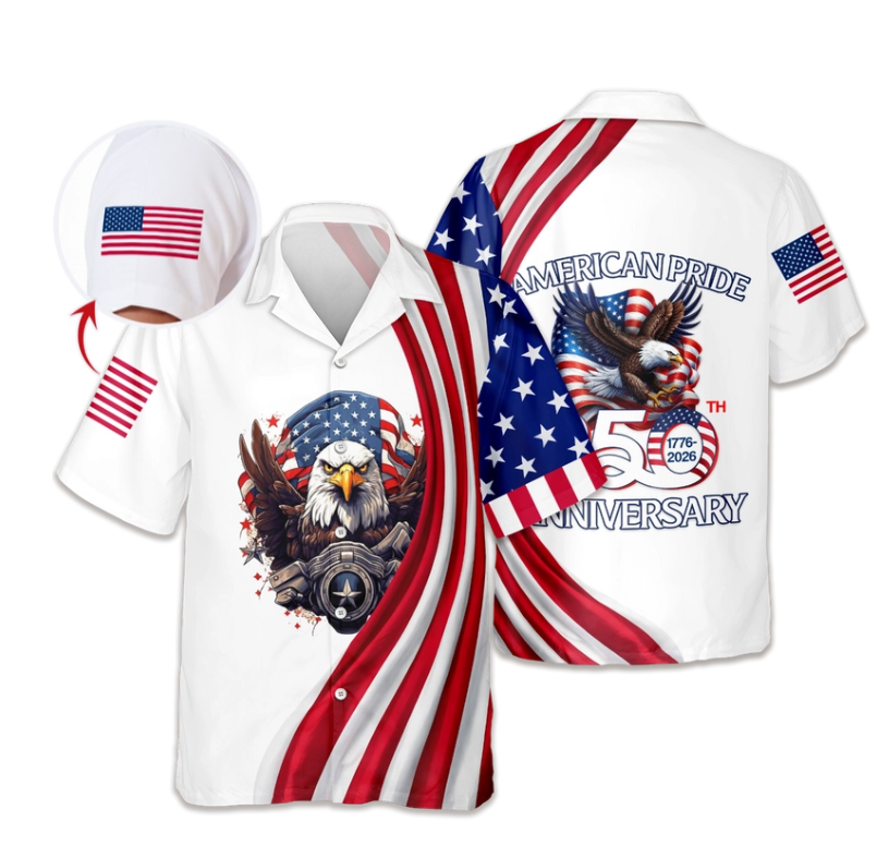 Custom Name American Pride Patriotic 250th Anniversary Eagle Hawaii Shirt