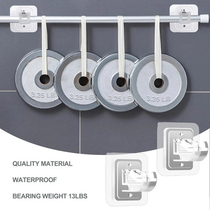 A set of 20PCS Curtain Rod Brackets with Clips,Transparent Drapery Hooks,Rod Hanging,Adjustable Rods Holder,Multipurposefor Curtain Rod Hooks for Livingroom Bathroom Kitchen Bedroom Toilet Apartment