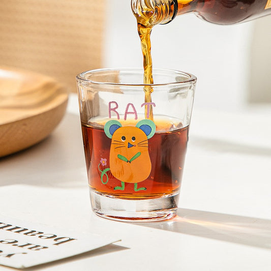 Kawaii Glass Shot Cups | Cute Cartoon Mini Glasses for Soju, Sake & Espresso