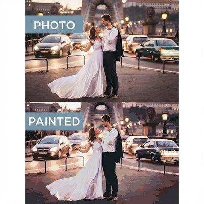 🎨 Custom Photo Paint by Numbers Kit | 12" x 16" (30x40cm) with Easy DIY Wooden Frame
