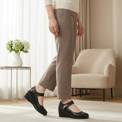 ⚡Hot Sales 50% OFF🔥Ladies' elegant mid-heeled leather shoes