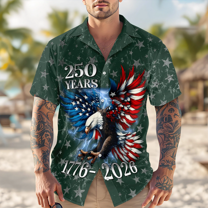 Personalized 250th Anniversary Eagle Patriotic American Hawaiian Shirts