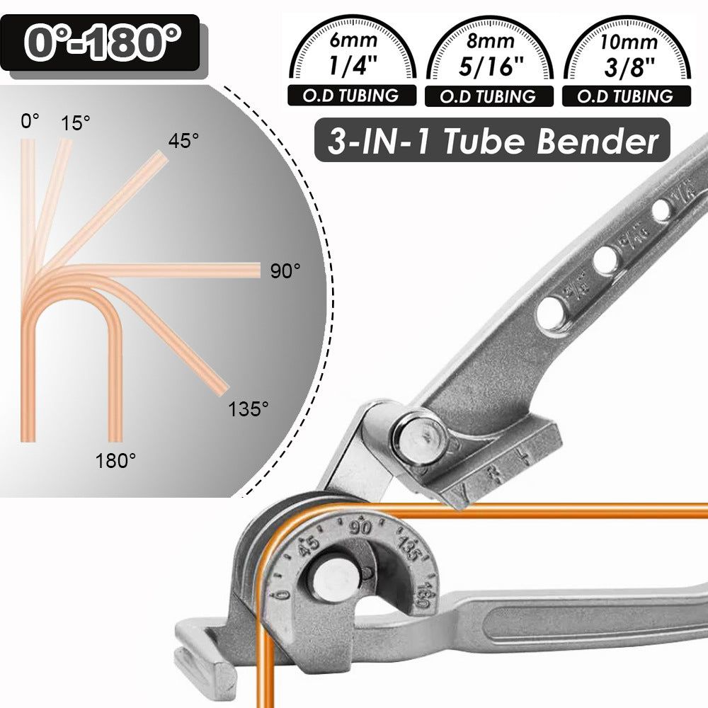 🔧 Heavy Duty 3-in-1 Tube Bender | 180° Pipe Bending Tool for Copper, Brass & Aluminum