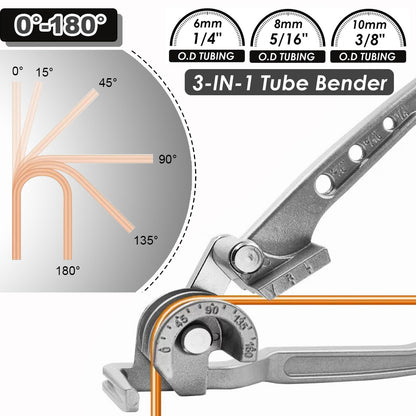 🔧 Heavy Duty 3-in-1 Tube Bender | 180° Pipe Bending Tool for Copper, Brass & Aluminum