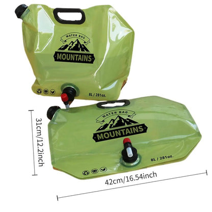 Heavy-Duty Collapsible Water Container with Spigot (2.1 Gallon / 8L) | BPA-Free Foldable Water Jug