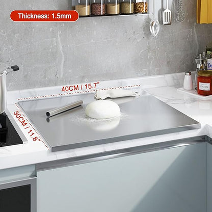 Premium Stainless Steel Cutting Board | Non-Slip, Zero Microplastic Hygienic Chopping Block