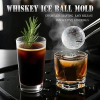 Ice Ball Maker Mold - Set of 3 Reclining Sphere Molds - 2.5 Inch Round Slow Melting Silcone Ice Cube Trays for Whiskey, Cocktails & Bourbon