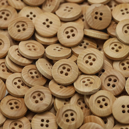 Natural Wood Buttons (2 & 4 Hole) — Sewing Supplies for Baby Clothes, Shirts & Cardigans