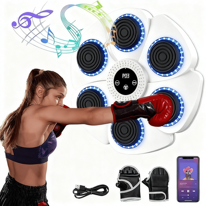 🥊 Smart Music Boxing Machine | Wall-Mounted Bluetooth Punching Target with Free Gloves
