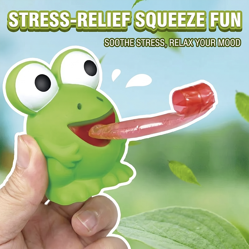 🐸 Fun and Creative Tongue-Extending Stress-Relief/Cat Toy – Laugh-Out-Loud in One Squeeze! 😆