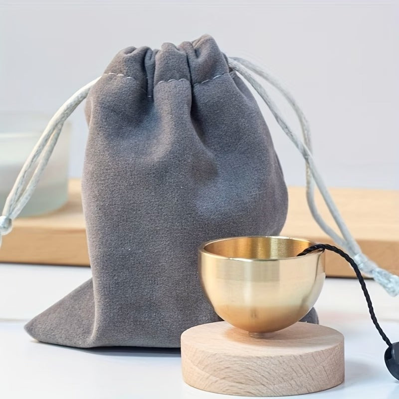 Zen Brass Mindfulness Chime | Solid Wood Meditation Bell for Relaxation & Yoga