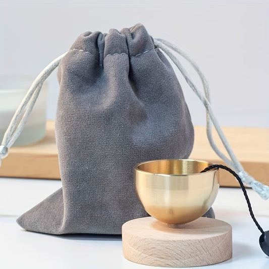 Zen Brass Mindfulness Chime | Solid Wood Meditation Bell for Relaxation & Yoga