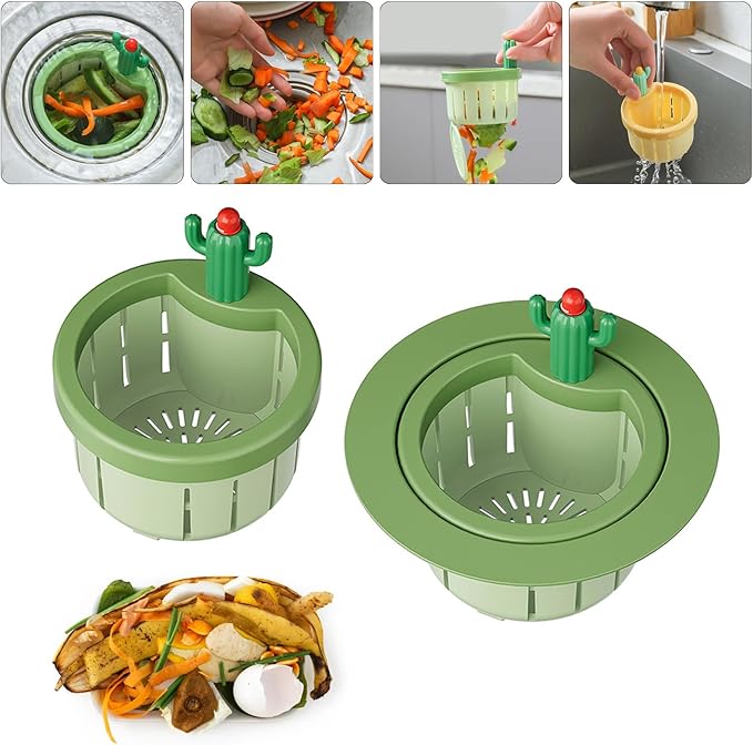 Magic Cactus Sink Strainer | Touch-Free Push-to-Dump Kitchen Drain Filter