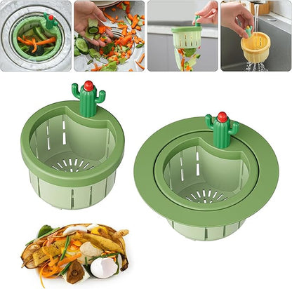 Magic Cactus Sink Strainer | Touch-Free Push-to-Dump Kitchen Drain Filter