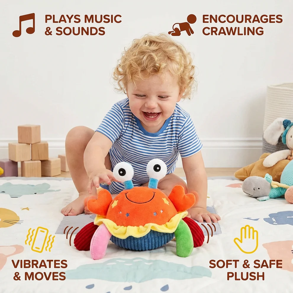 Interactive Musical Crab with Voice Function – Moving Educational Toy for Babies