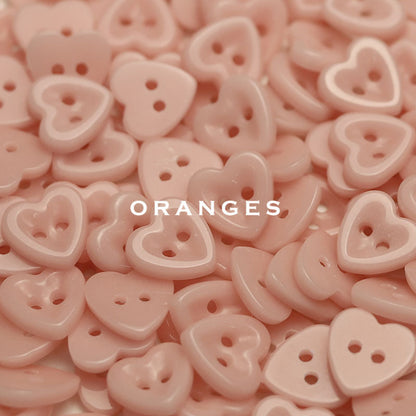 Handcrafted Heart Ceramic Buttons — 14.5mm 2-Hole Colorful Fasteners for Kids' Knitwear & Cardigans